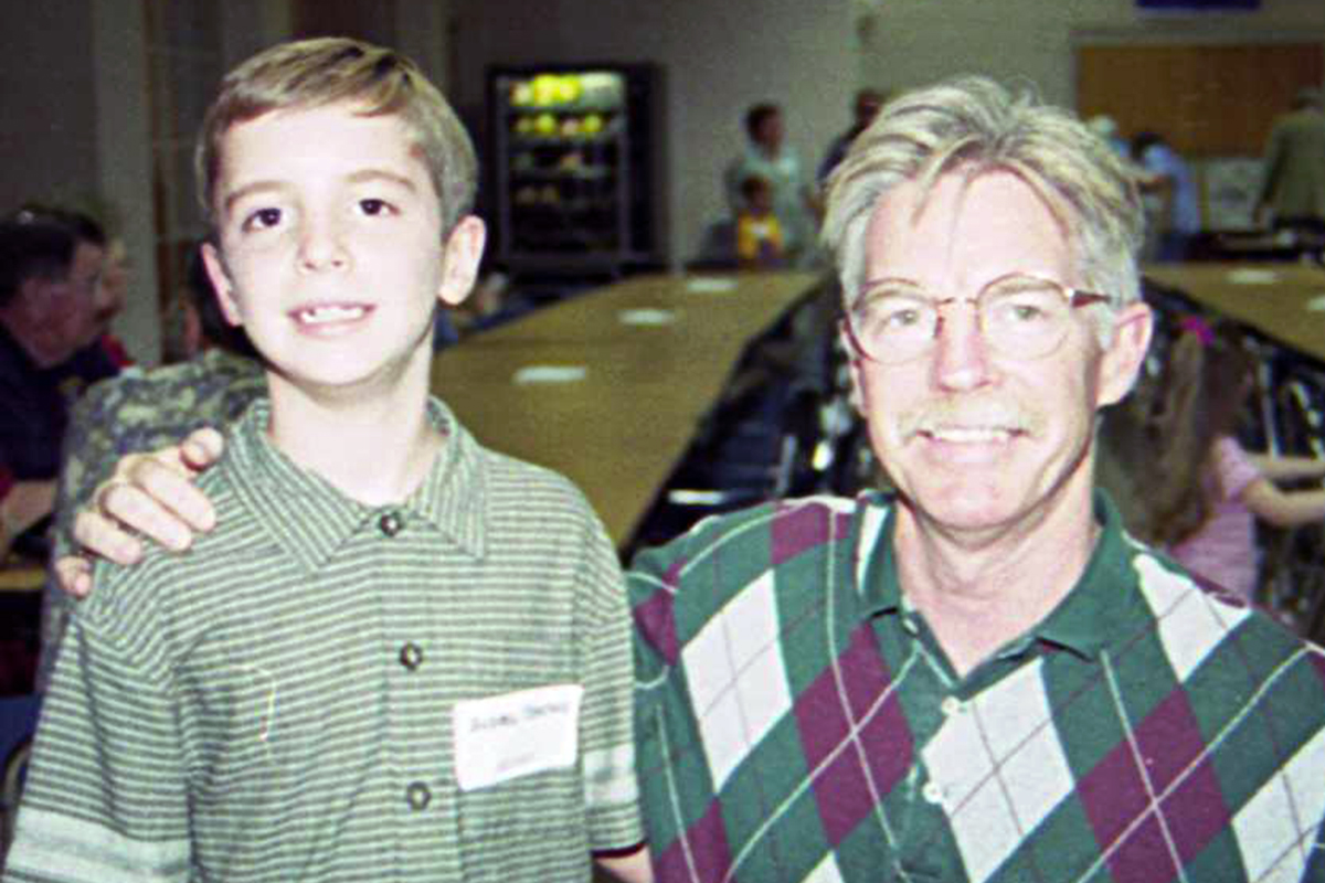 Andrew with father Guy at the 2001 Stancil Family Reunion in Kenly, North Carolina.