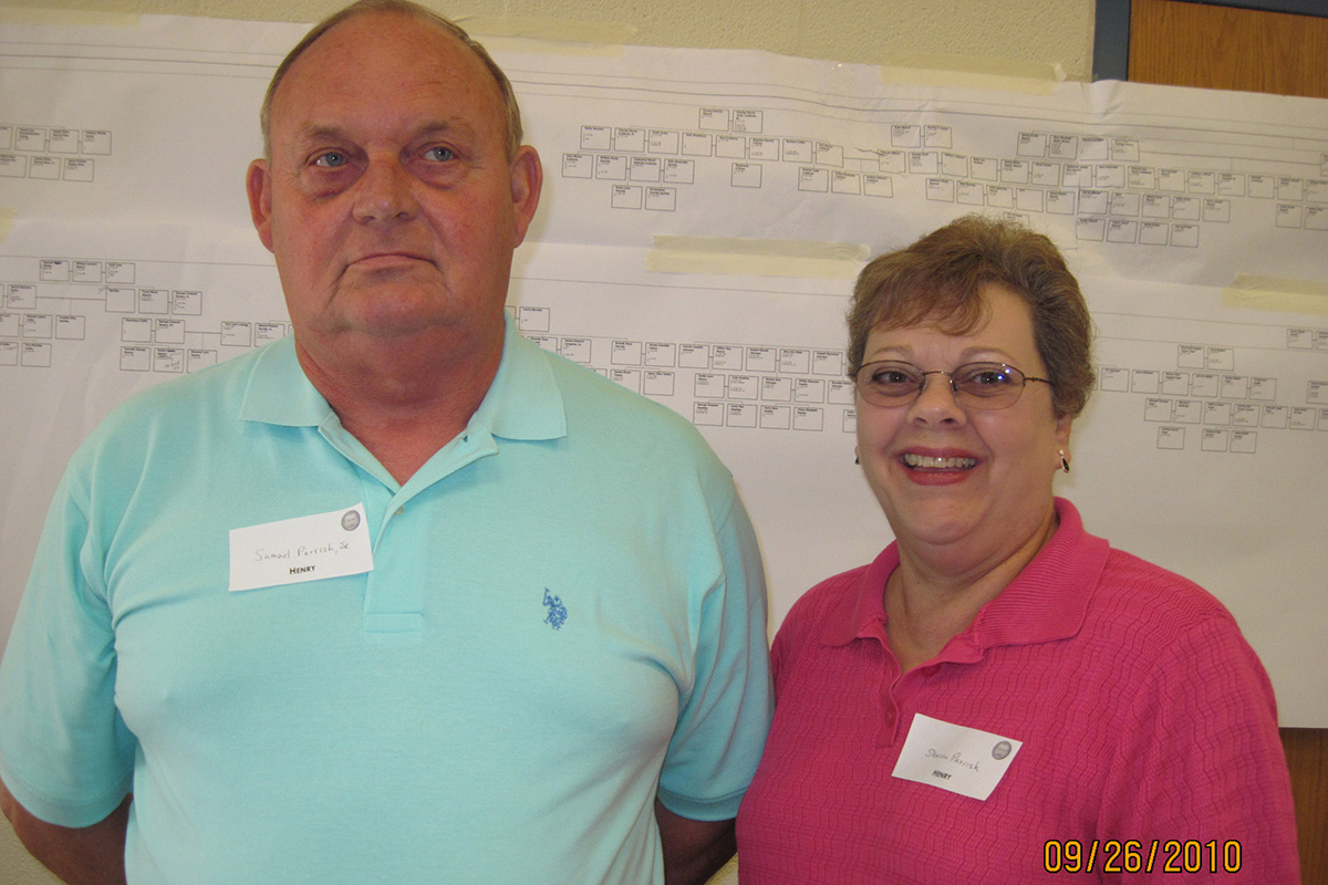 Samuel and Sharon Worley Parrish at the 2010 Stancil Family Reunion in Kenly, North Carolina.