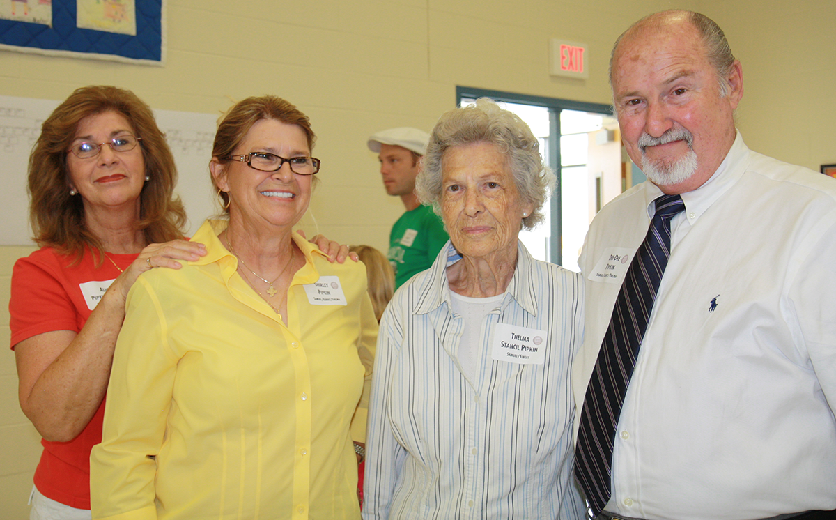 Alice Pipkin Parker, Shirley Pipkin, Thelma Stancil Pipkin and Dee Dee Pipkin pose during a Stancil Reunion.
