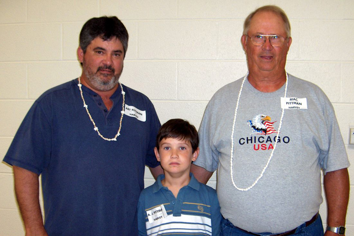 Artie, A.J. and George Pittman at the Stancil Family Reunion.