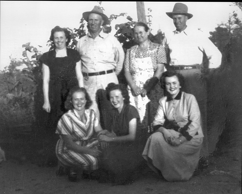 Front: Bea, Hazel and Eloise; Back: Mavis, Millard, Zilphia and Jim.