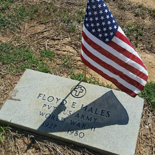 Floyd Everette Hales marker at Kenly Cemetery