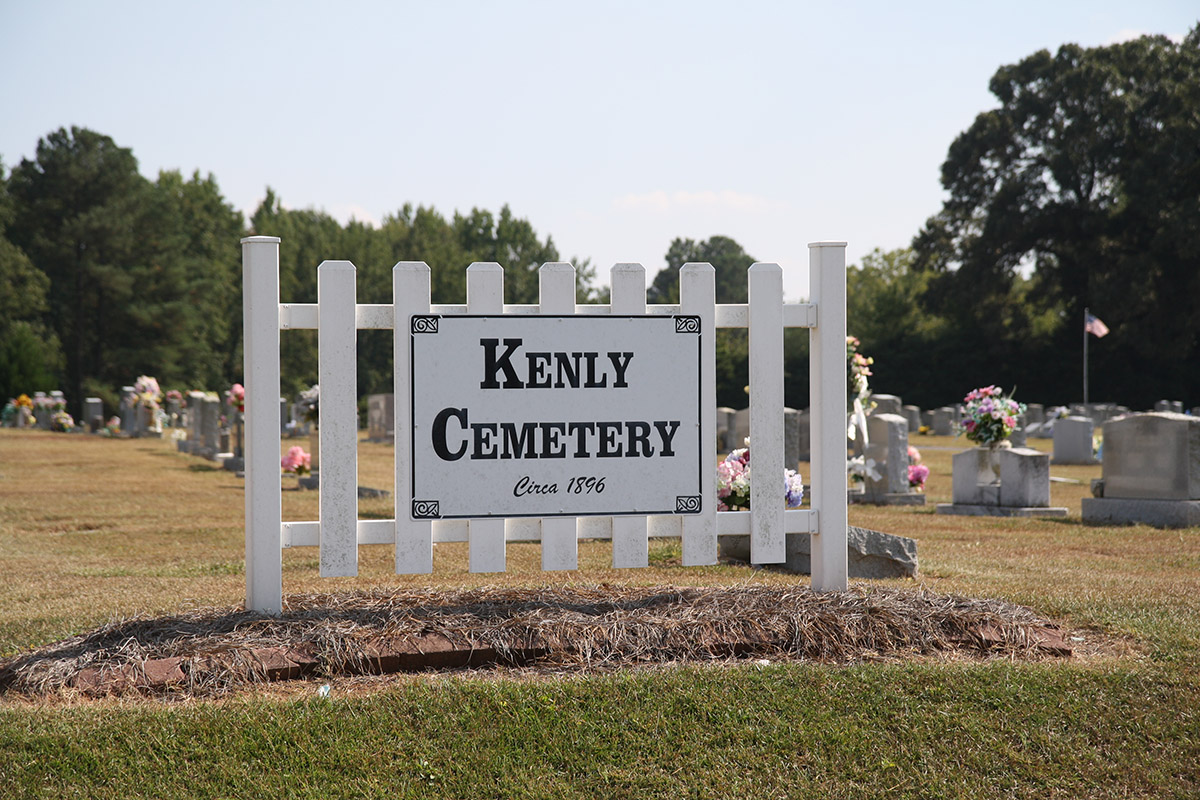 The Kenly Cemetery sign