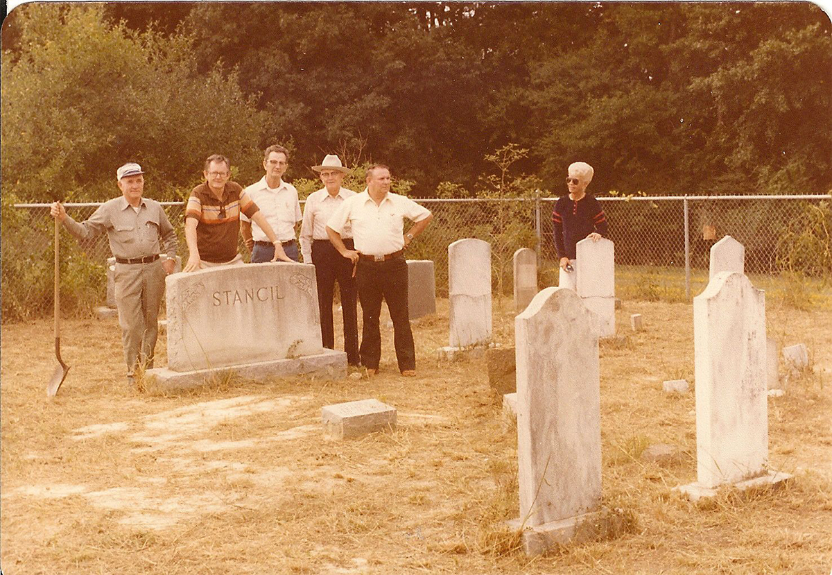 The Stancil Cemetery is being worked on in this 1980 photo