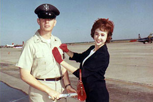 Jes receiving Air Force wings in October 1964