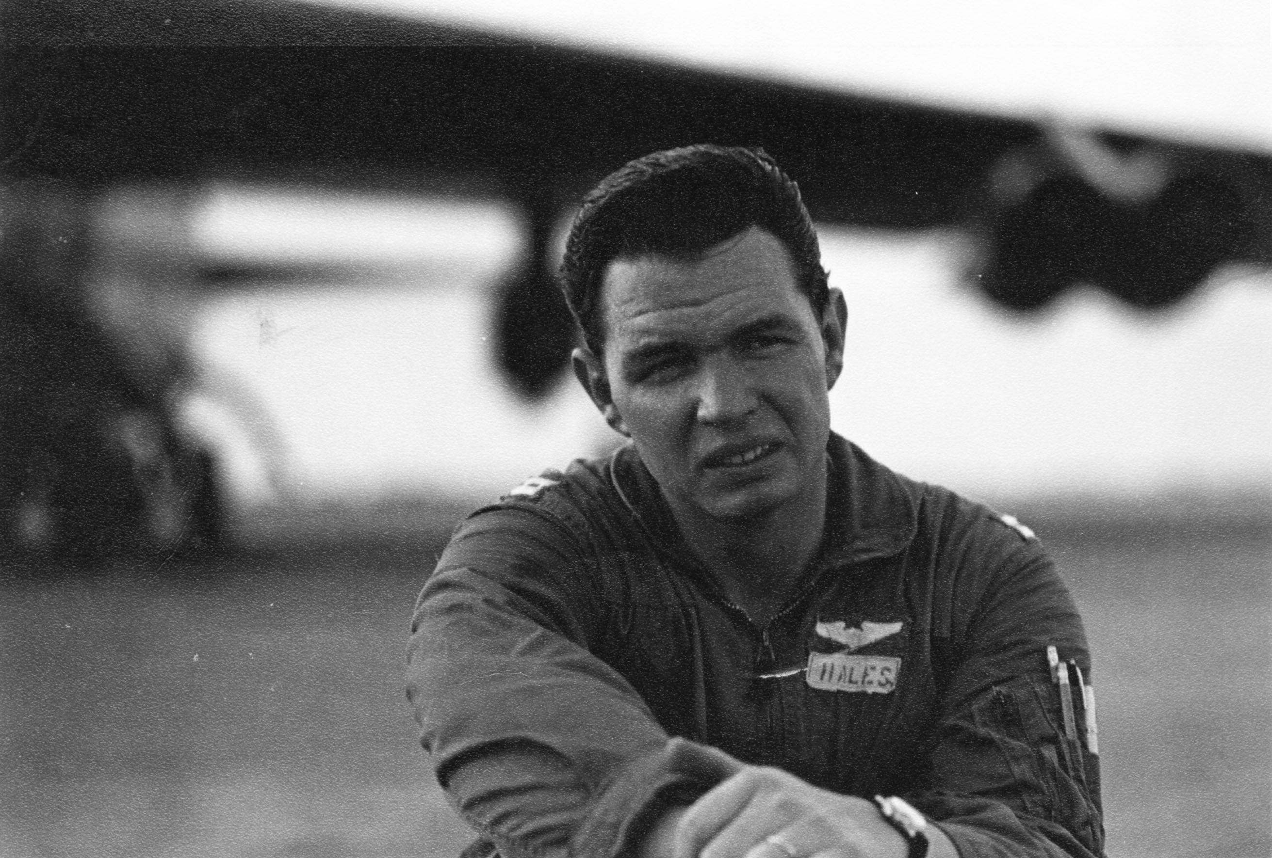 Jes Hales on Guam flight line, 1968