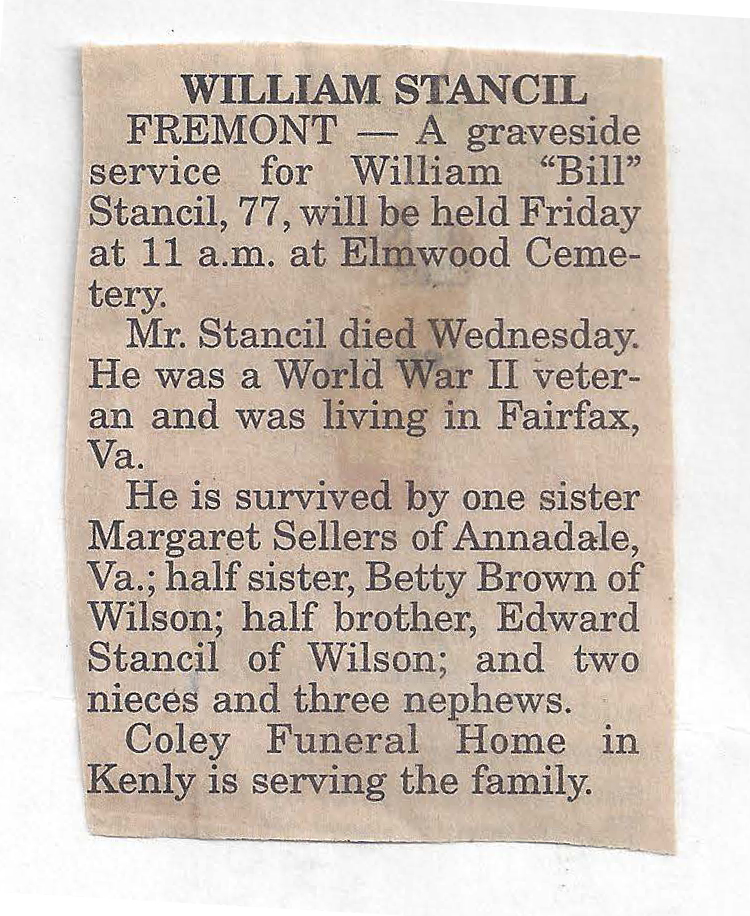 Bill Stancil's obituary.